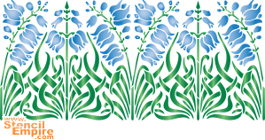 Kwiaty dzwonka bordiur - szablon do dekoracji