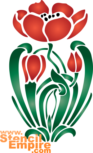 Czerwony tulipan - szablon do dekoracji
