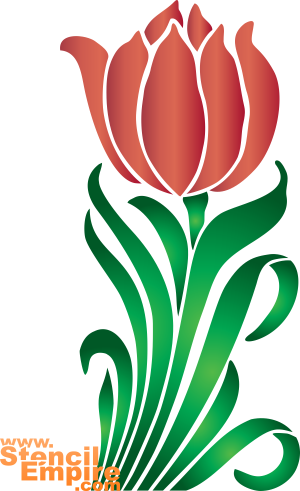 Duży tulipan - szablon do dekoracji