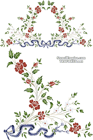 Róże i stokrotki 29а - szablon do dekoracji