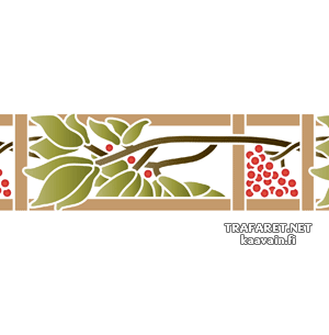 Liście i jagody: bordiur - szablon do dekoracji