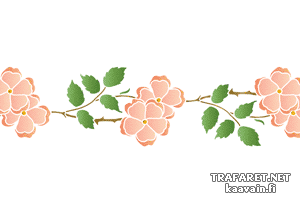 Bordiur z dzikiej róży 48b - szablon do dekoracji