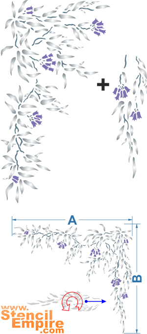 Bordiur z kwiatami dzwonków - szablon do dekoracji