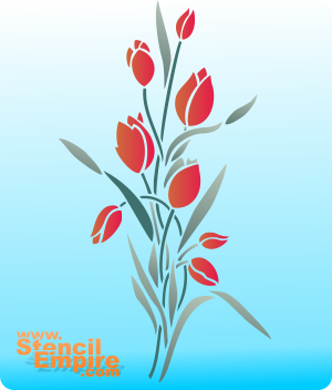 Bukiet tulipanów - szablon do dekoracji