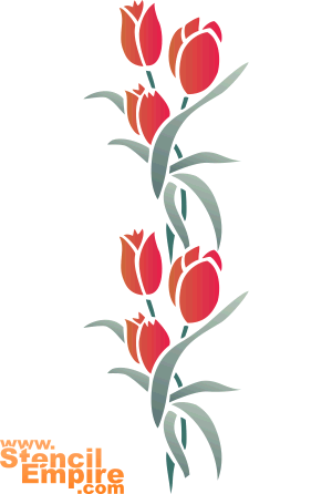 Tulipany 2 - szablon do dekoracji