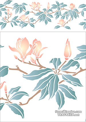 Magnolia - szablon do dekoracji
