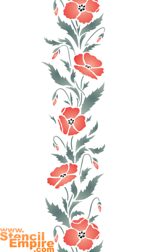 Makowy bordiur (Szablony z kwiatami ogrodowymi i polnymi)