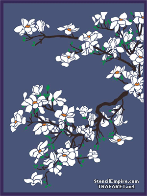 Gałązka magnolii (Szablony z rzeczami ogrodowymi)