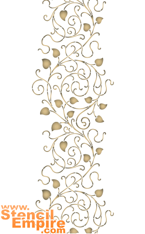 Bordiur z liści (Szablony na bordiury z abstrakcyjnymi wzorami)