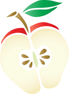 Połowa jabłka - szablon do dekoracji