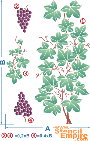 Uprawa winogron (Szablony z owocami i jagodami)