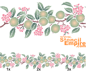 Jabłkowy bordiur - szablon do dekoracji