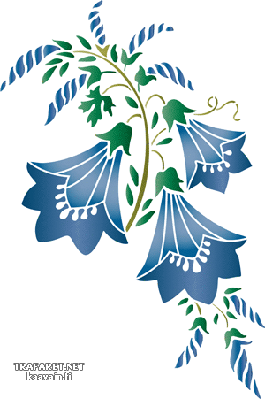 Kwiaty dzwonka motyw 129 - szablon do dekoracji