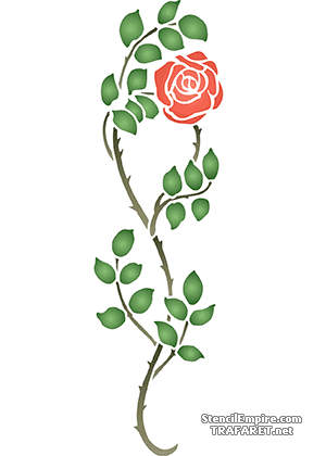 Gałązka róży 205 - szablon do dekoracji
