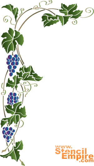 Winogronowy róg - szablon do dekoracji