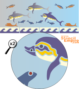Delfiny z Krety - szablon do dekoracji