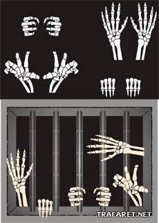 Ręce szkieletów - szablon do dekoracji