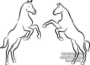 Dwa konie 1a - szablon do dekoracji