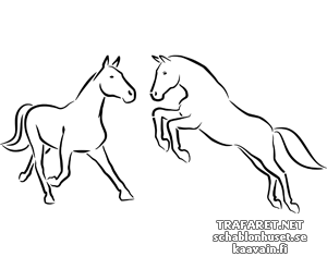 Dwa konie 3a - szablon do dekoracji