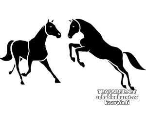 Dwa konie 3b - szablon do dekoracji