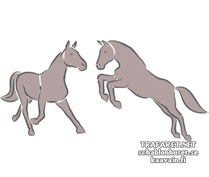 Dwa konie 3c - szablon do dekoracji