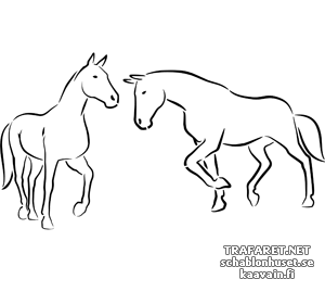 Dwa konie 4a - szablon do dekoracji