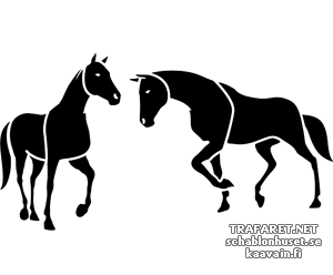 Dwa konie 4b - szablon do dekoracji
