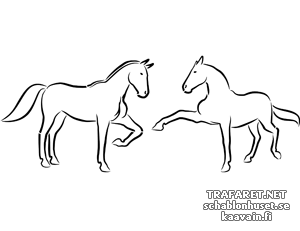 Dwa konie 5a - szablon do dekoracji