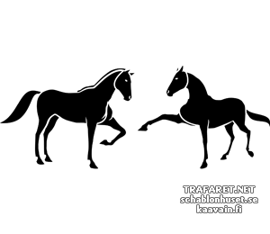 Dwa konie 5b - szablon do dekoracji