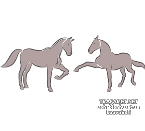 Dwa konie 5c - szablon do dekoracji
