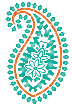 Szmaragdowy paisley - szablon do dekoracji