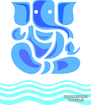 Ganesha i Ganges - szablon do dekoracji
