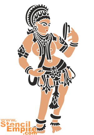 Kobieta indiańska z lustrem - szablon do dekoracji