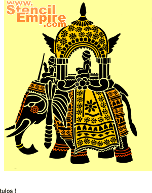 Słoń z wieżą (Szablony z motywami indiańskimi)