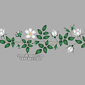 Owoc białej róży - bordiur - szablon do dekoracji