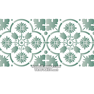 Kwiaty średniowieczne - bordiur - szablon do dekoracji