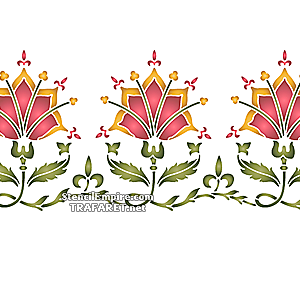 Tureckie kwiaty - szablon do dekoracji
