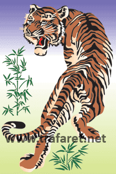 Japoński tygrys - szablon do dekoracji