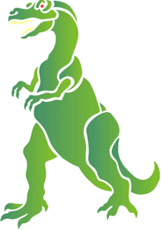 Zielony dinozaur - szablon do dekoracji