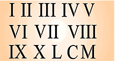 Cyfry rzymskie - szablon do dekoracji