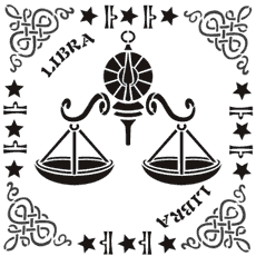 Libra w ramce - szablon do dekoracji