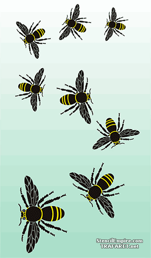 Rój pszczół - szablon do dekoracji
