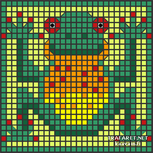 Szczęśliwa żaba (mozaika) - szablon do dekoracji