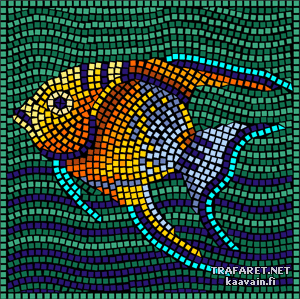 Anioł ryba (mozaika) - szablon do dekoracji