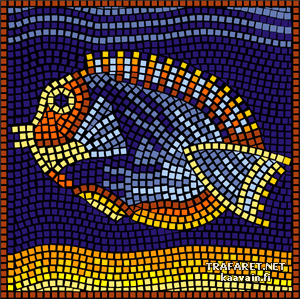 Pływające ryby (mozaika) - szablon do dekoracji