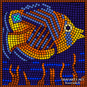 Papuga na gałęzi (mozaika) - szablon do dekoracji