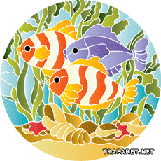 Ryby tropików - szablon do dekoracji