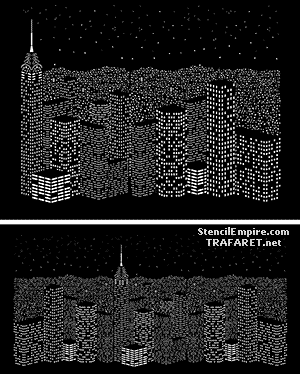 Noc nad miastem 03 - szablon do dekoracji