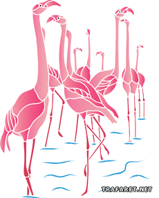 Różowe flamingi - szablon do dekoracji