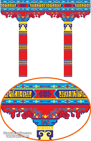 Kolumny nepalskie - szablon do dekoracji